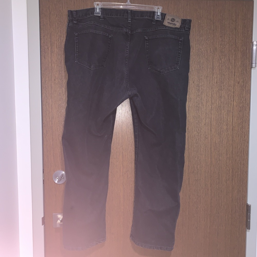 Big And Tall Men's 44x30 Charcoal Wrangler Denim Dark Wash Jeans - Picture 4 of 9